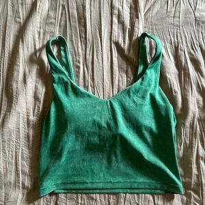 Aerie Green Fitted Crop Tank Top
